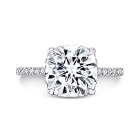 Siyaa Gems 3.50 CT Cushion Infinity Accent Engagement Ring Wedding Eternity Band Vintage Solitaire Silver Jewelry Halo Anniversary Praise Ring