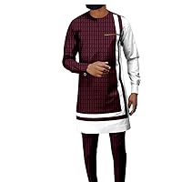 African Suits for Men Dashiki Shirts and Pants 2 Piece Set Long Sleeve Plus Size Tracksuit Outfits