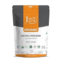 Just Jaivik 100% Organic USDA Certified Henna Powder (Lawsonia Inermis) For Hair Certified by OneCert Asia for USDA Organic Standard 227 Gms / 0.5 LB/ 8 Oz, 100% Natural, No chemical or additive.