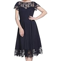 (XS, SM, MD, LG or XL) Midnight Affair - Black 40s 50s Retro Victorian Lacey LBD Cotton Dress