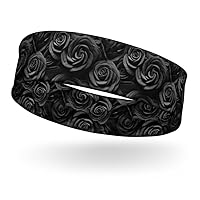 Black Poses Headband Elastic Turban Hair Band Yoga Sports Head Wraps for Womens and Mens Hair Accessories