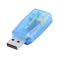 USB2.0 5.1-Channel Sound Card External USB Sound Card to 3.5mm Microphone Headphone Interface No Drive Needed 5.1 Channel Sound Card for Laptop Gaming Plug and Use No Driver Needed