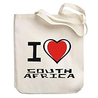 I love South Africa Bicolor Heart Canvas Tote Bag 10.5