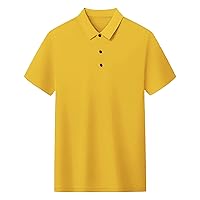 Men's Cool Moisture-Wicking Performance Polo Shirt Classic Fit Solid Short Sleeve Stretch Casual Golf Top