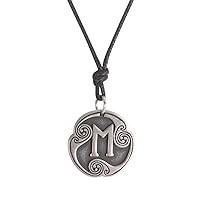 TEAMER Stainless Steel 24 Runes Pendant Vintage Symbol Norse Adjustable Necklace Amulet Jewelry for Men