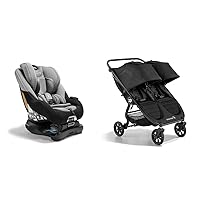 Baby Jogger City Turn Rotating Convertible Car Seat & City Mini GT2 All-Terrain Double Stroller, Jet, 40.7x29.25x42.25 Inch (Pack of 1)