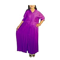 Women's Viscose Long Kurti Frock Suit Casual Girl's Top Tunic Bohemian Ethnic Maxi Gown Dress Plus Size