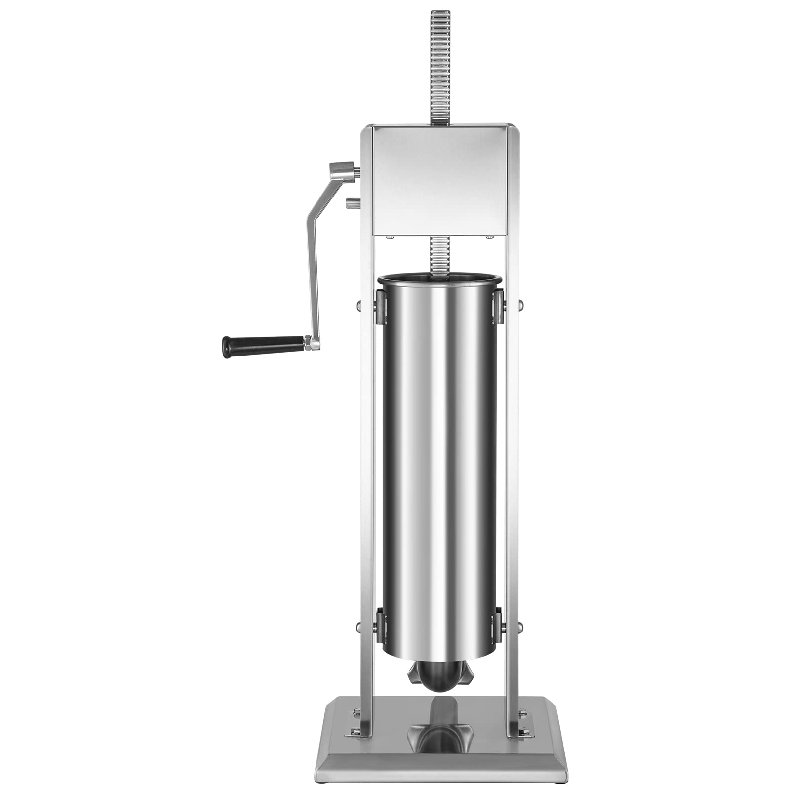 VEVOR Two Speed 304 Stainless Steel Vertical Stuffer Sausage Filling Machine with 4 Stuffing Tubes, 15LBS/7L Capacity, Silver