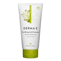 DERMA-E Purifying Gel Cleanser with Activated Charcoal, Marine Algae & Hyaluronic Acid – Face Wash Cleanses, Hydrates and Nourishes, 6 oz