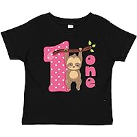 inktastic Pink Sloth 1st Birthday Baby T-Shirt