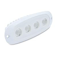 T-H Marine LED Boat Spreader Light - High-Intensity Flood Lights Featuring Oval Recessed Mount for Boat Deck or T-Top - Powder Coated Aluminum Housing - White