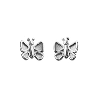 Children Jewelry For Girls - Sterling Silver Butterfly Stud Earrings