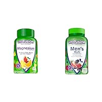 Vitafusion Magnesium Gummy Supplement, 60ct & Adult Gummy Vitamins for Men, Berry Flavored Daily Multivitamins