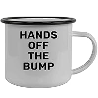 Hands Off The Bump - Stainless Steel 12oz Camping Mug, Black