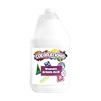 Colorations Washable White Glue, 1 gallon, Dries Clear, Gluing, Crafts, School Glue, Home Glue, Office Glue, Craft Projects, Washable Glue, Non Toxic Glue, Homeschool, Home School Use