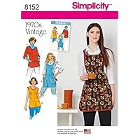 Simplicity Ladies Easy Sewing Pattern 8152 1970s Vintage Style Aprons