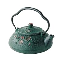 Nanbu Tetsubin - Shinonome Green (Dawn design) 0.4 Liter - Japanese cast Iron teapot from Iwate Japan [Standard ship by EMS: with Tracking & Insurance]
