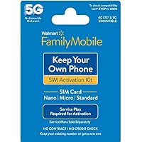 Walmart Family Mobile Sim Card Verizon CDMA Sim Card Activation Kit (2023 Updated Network Compability)