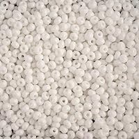 6650 Pieces 4mm 6/0 Czech Glass Seed Beads for Jewelry Making Supplies, Small Pony Bead Bulk for Craft and Sewing, Opaque White