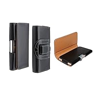 Cellular Phone case for Belt Leather Cell Phone Holster Case with Belt Clip Pouch and Belt Loop [Magnetic Closure] for iPhone 4 for Men All Mobilephones Black