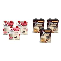 Atkins Vanilla Cream 23g & Caramel Iced Coffee 15g Protein Meal Size Shakes, Low Glycemic, Keto Friendly