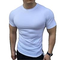 Men Summer Short Sleeve Fitness Shirt Running Sport Gym Compression Workout Casual Tops Clothing