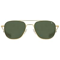 AO Original Pilot Sunglasses - Gold - Calobar Green SkyMaster Glass Lenses - Bayonet Temple - Polarized - 57-20-140