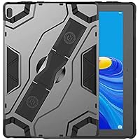 Compatible for Lenovo Tab E10 (TB-X104F) Tablet 2018 Tab E 10 10.1 Inch Heavy Duty Drop Proof Armor Slim Full-Body Protection Handle Stand Case… (Black)