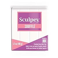 Polyform Sculpey Soufflé Polymer Oven-Bake Clay, Igloo White, Non Toxic, 1.7 oz. bar, Great for jewelry making, holiday, DIY, mixed media and more! Premium light-weight oven bake clay.