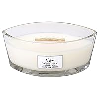 WoodWick Ellipse Scented Candle, White Tea & Jasmine, 16oz | Up to 50 Hours Burn Time
