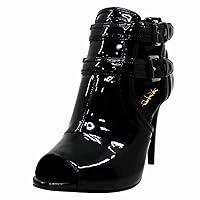 XYD Women Peep Toe Ankle Bootie High Heels Buckled Double Straps Cutout Fashion Pumps Night Club Party Shoes