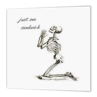 3dRose ht_47091_2 Just One Sandwich Skeleton, Birthday, Dieter, Diet, Weight Loss, Humour, Humor Iron on Heat Transfer, 6 by 6