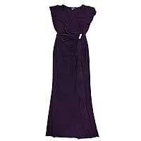 Ralph Lauren Womens Flutter-Sleeve Gown Maxi Ruffled Wrap Dress