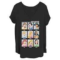 Disney Women's Princesses Class of Ever After Color Junior's Plus Short Sleeve Tee Shirt