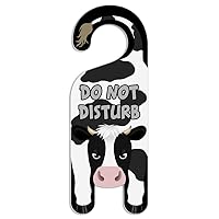 GRAPHICS & MORE Cow Black and White Do Not Disturb Plastic Door Knob Hanger Sign - Do Not Disturb