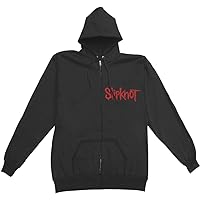 Slipknot Men's Skull Teeth Zippered Hooded Sweatshirt X-Large Black
