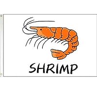 Shrimp (White) 3x5 Polyester Flag