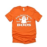 Im Just Here for The Boos Funny Boo Ghost Drinking Wine Lover Halloween Tshirt