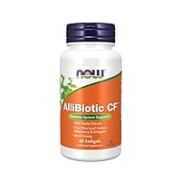 NOW Supplements, AlliBiotic CF™, with Garlic Extract, Olive Leaf Extract, Elderberry & Oregano, Non-Drowsy Formula, 60 Softgels