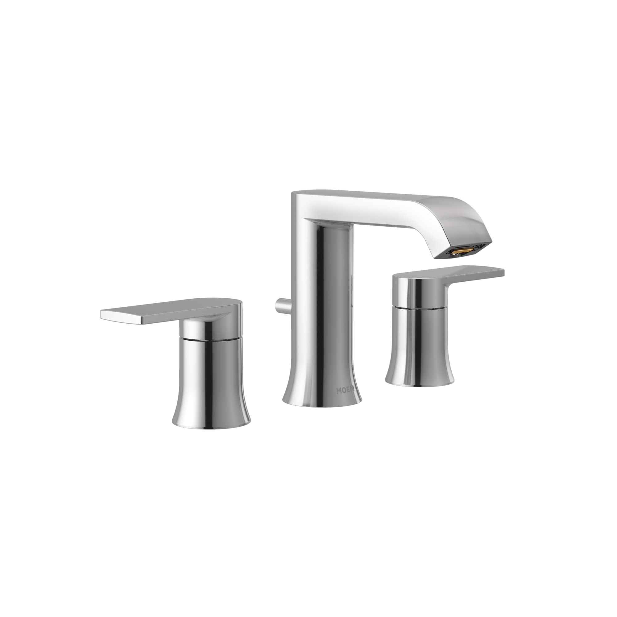 Moen Genta Chrome Two-Handle Widespread Modern Bathroom Faucet with Drain Assembly, (Valve Sold Separately), Bathroom Sink Faucet 3-Hole Application, T6708