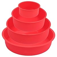 Silicone Mould for Baking Nonstick Layer Cakes Bakeware Round Cake Pans Chocolate Rainbow Cake for Birthday Wedding Party 4 6 8 9 Inch Set of 4