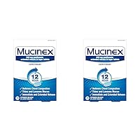 Mucinex Chest Congestion, Expectorant 12 Hour Extended Release Tablets, 20ct, 600mg Guaifenesin with Extended Relief of Chest Congestion Caused by Excess Mucus. Thins and Loosens Mucus (Pack of 2)