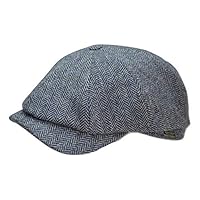 Wigens Vegens 101155 Men's Hunting 8-Panel Eightpiece Hunting Autumn Winter Herringbone Tweed Newsboy Classic Cap Men's Hat