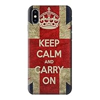 R0674 Keep Calm and Carry On Case Cover for iPhone X
