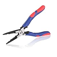 WORKPRO 8 Inch Needle Nose Pliers, Multipurpose Long Nose Pliers with Wire Stripper/Crimper/Cutter Function, Premium Heavy-Duty CRV Steel Hand Tool Plier for Home, Crafts