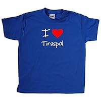 I Love Heart Tiraspol Royal Blue Kids T-Shirt