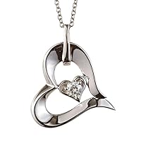0.35ct Brilliant Round Cut, VVS1 Clarity, Moissanite Diamond, 925 Sterling Silver, Heart Pendant Necklace with 18