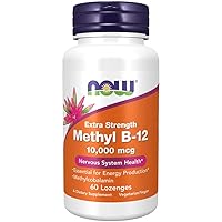 NOW Supplements, Methyl B-12 (Methylcobalamin) 10,000 mcg, Nervous System Health*, 60 Lozenges