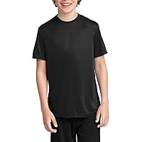 Youth Short Sleeves Regular Fit Casual Workout Performance Crew Neck T-Shirt