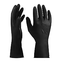 ThxToms 3 Pairs Hair Dye Gloves, Reusable Professional Hair Color Rubber Gloves for Home and Salon Black,Medium